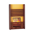 2 Pocket Magazine Rack with Front Slats, Brown K818893