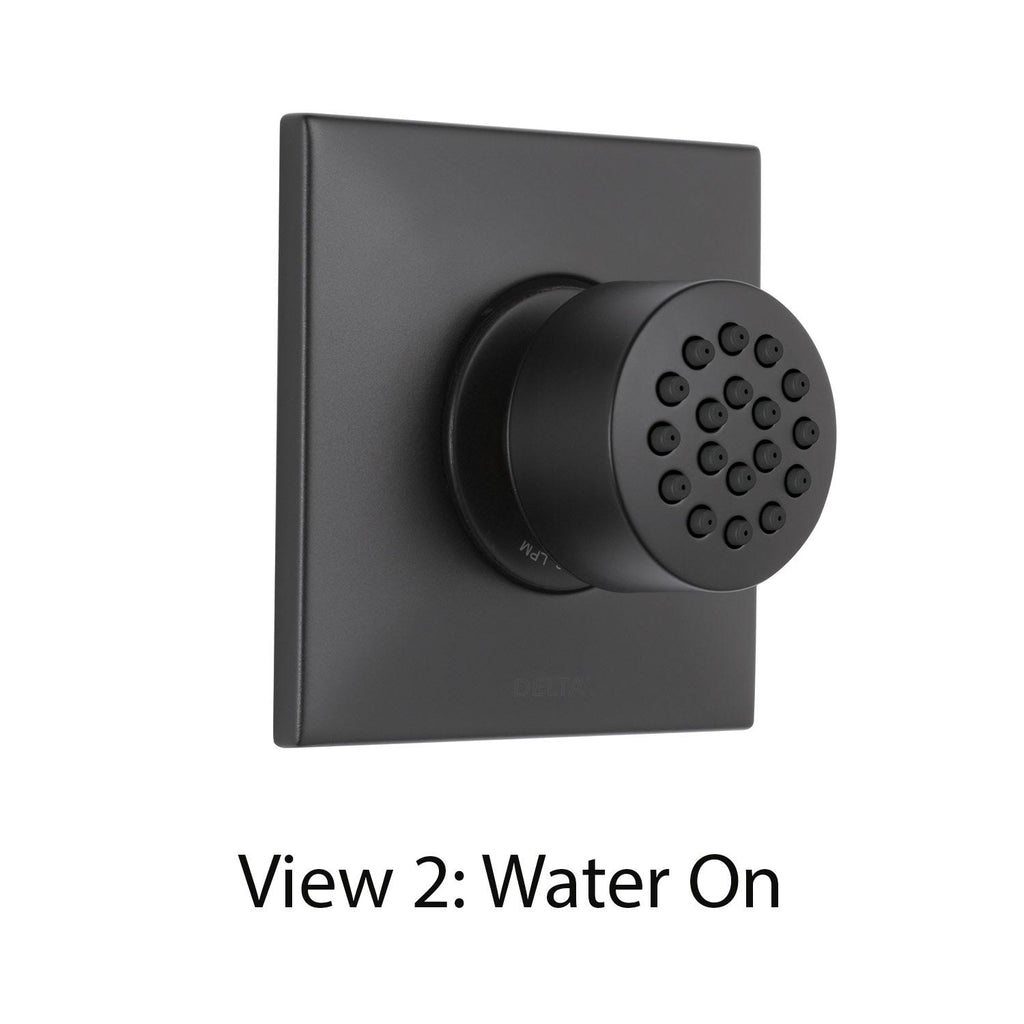 Matte Black Wall Mount Body Spray with Valve and Square Trim N9792