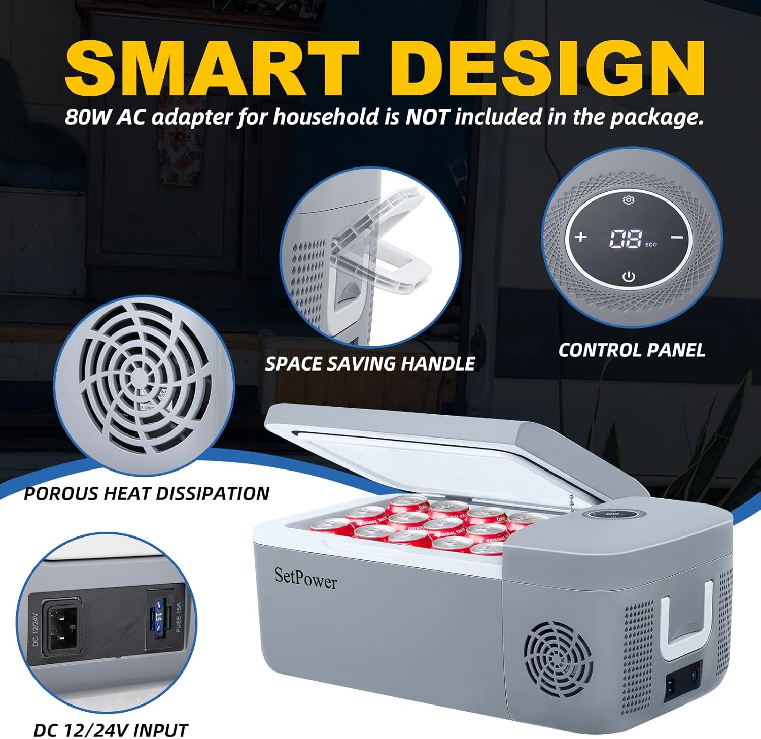 12V Portable Refrigerator and Freezer, 12L/13 Quarts J432