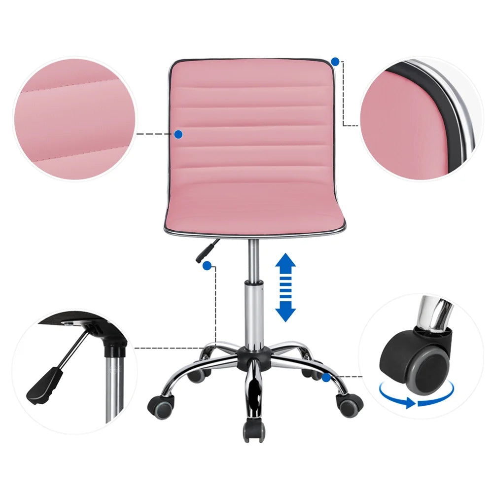 Pink Swivel Task Chair with Adjustable Height Q725751