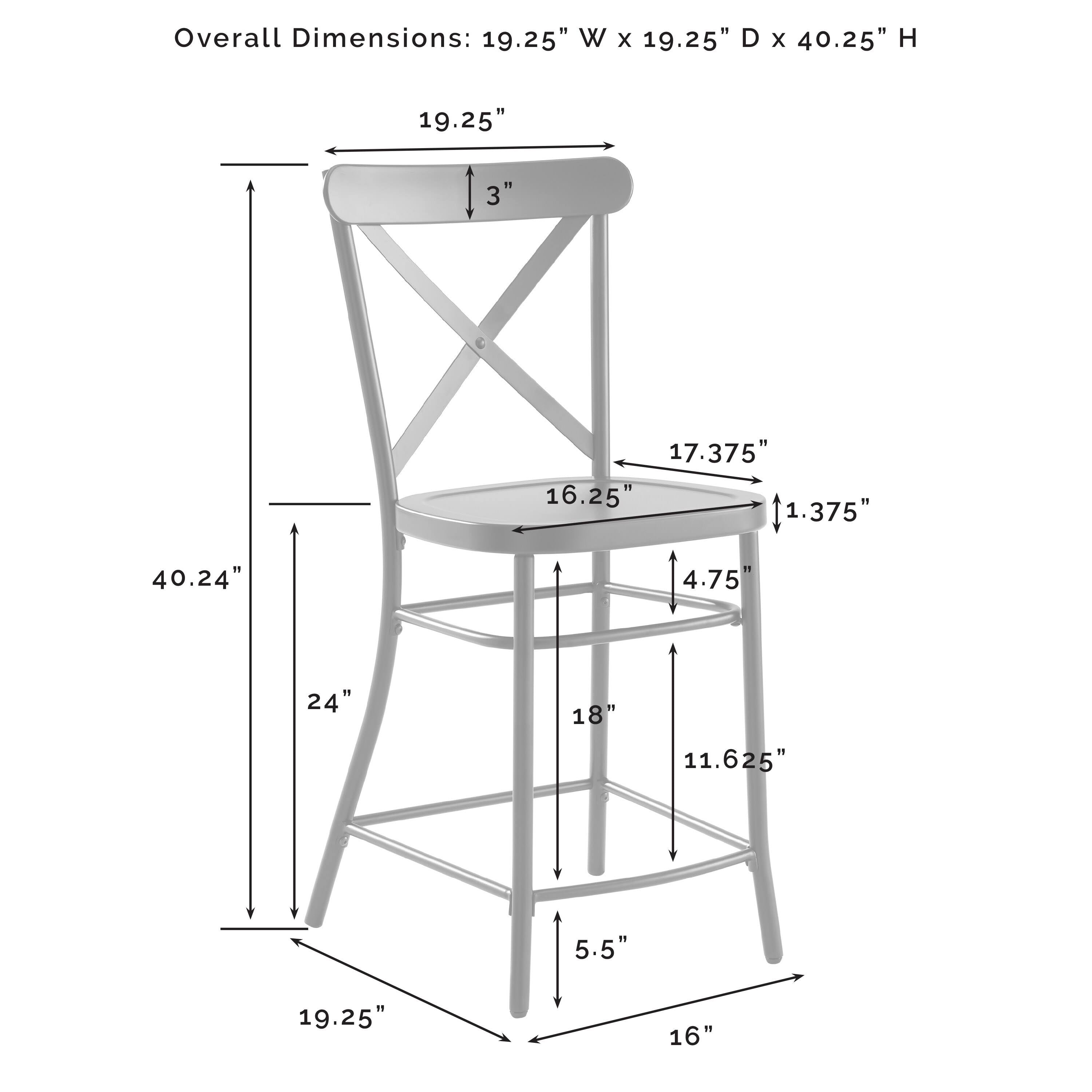 Matte Black Metal 2-pc. Counter Stool Set L671289