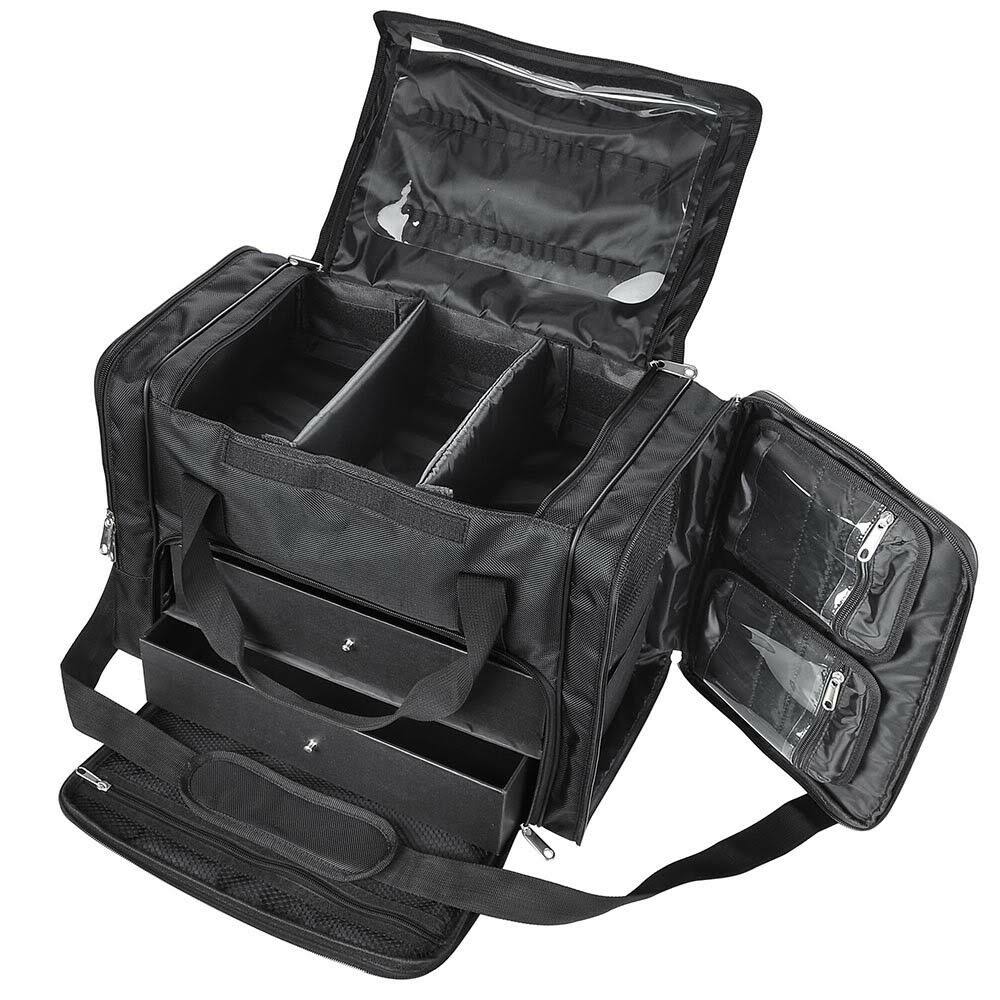 Black Soft Makeup Train Bag Cosmetic Organizer Box D59720