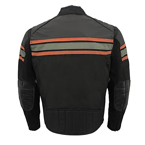 Burnt Orange Leather and Textile Armored Motorcycle Jacket U8548
