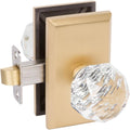 Crystal Satin Brass Privacy Door Knob in Gold P780