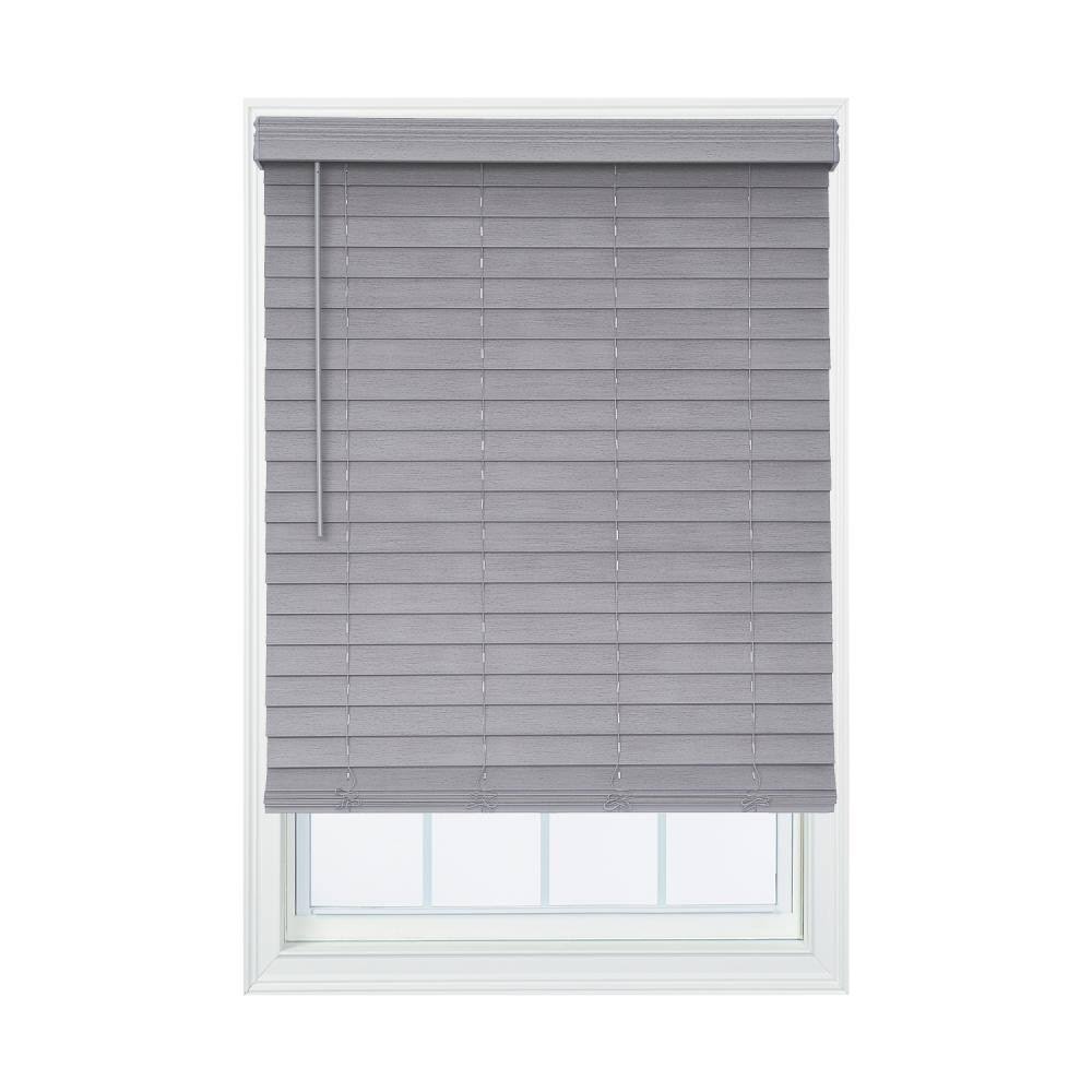 Gray Faux Wood Cordless Horizontal Blinds W13690
