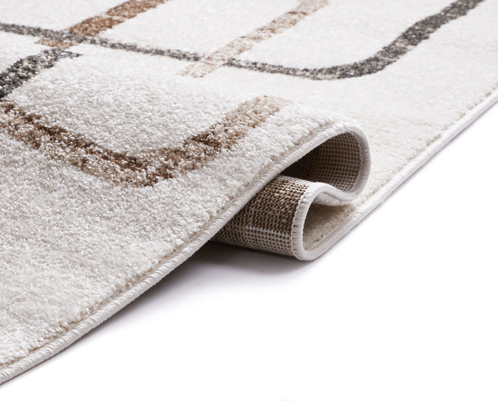 Vintage Distressed Geometric Ivory Area Rug Z688746