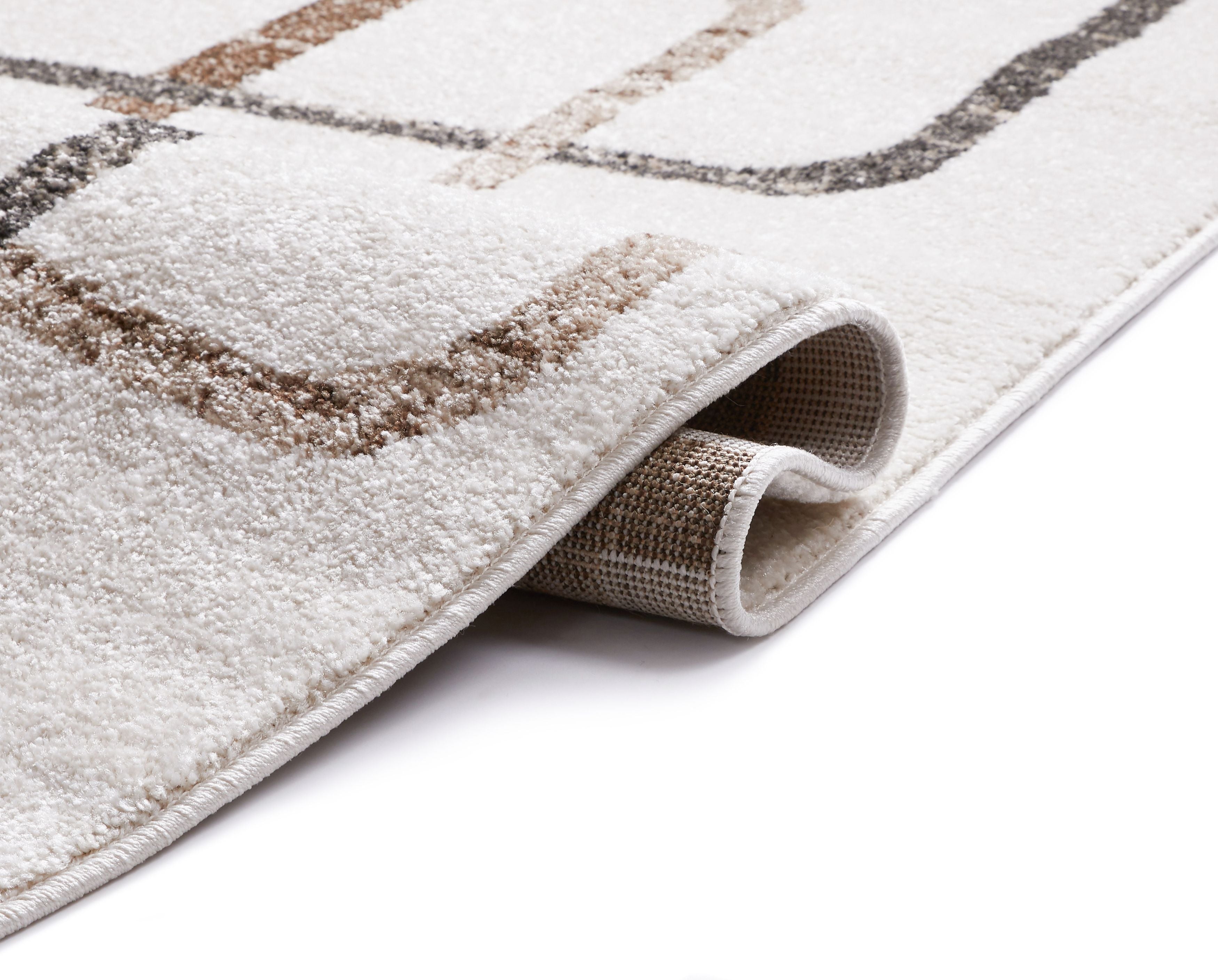 Vintage Distressed Geometric Ivory Area Rug Z688746