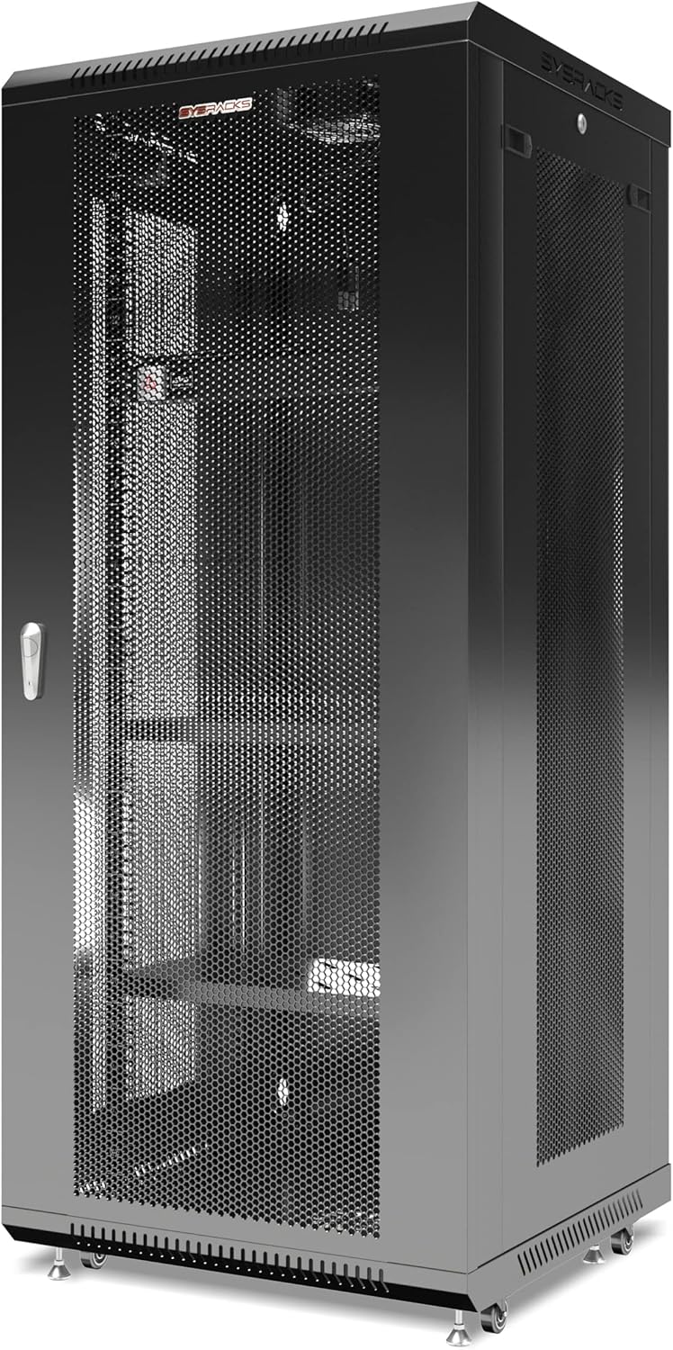Locking Wall Mount Server Rack Cabinet 9U with Casters and Shelf D791