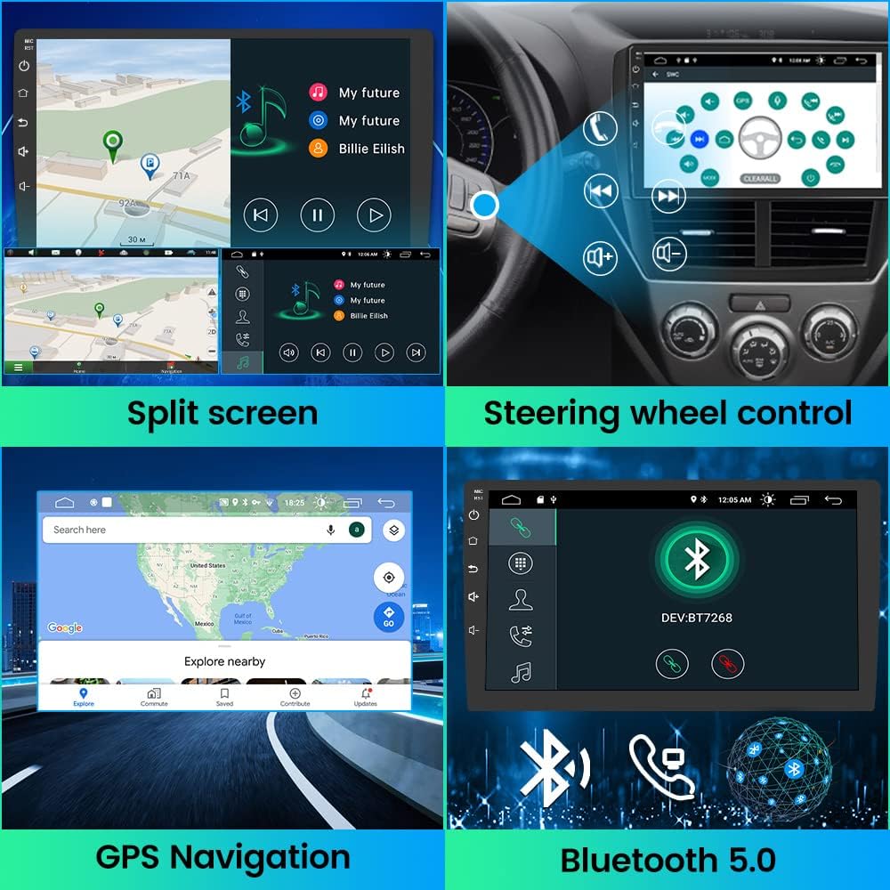 Car Radio Stereo with Carplay Android Auto Bluetooth Navigation V648726