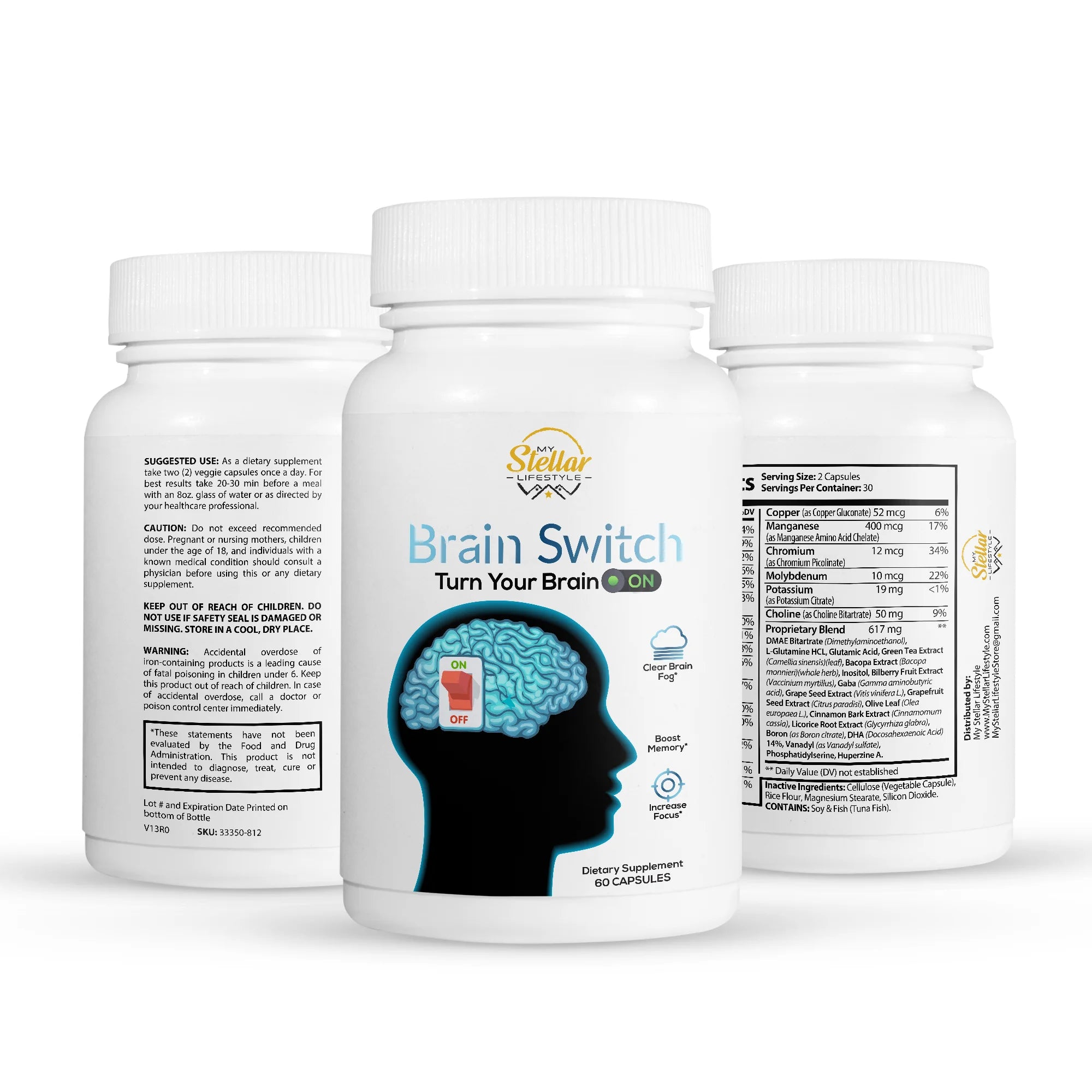 5 Pack Brain Switch 60 Capsules x5 M616687