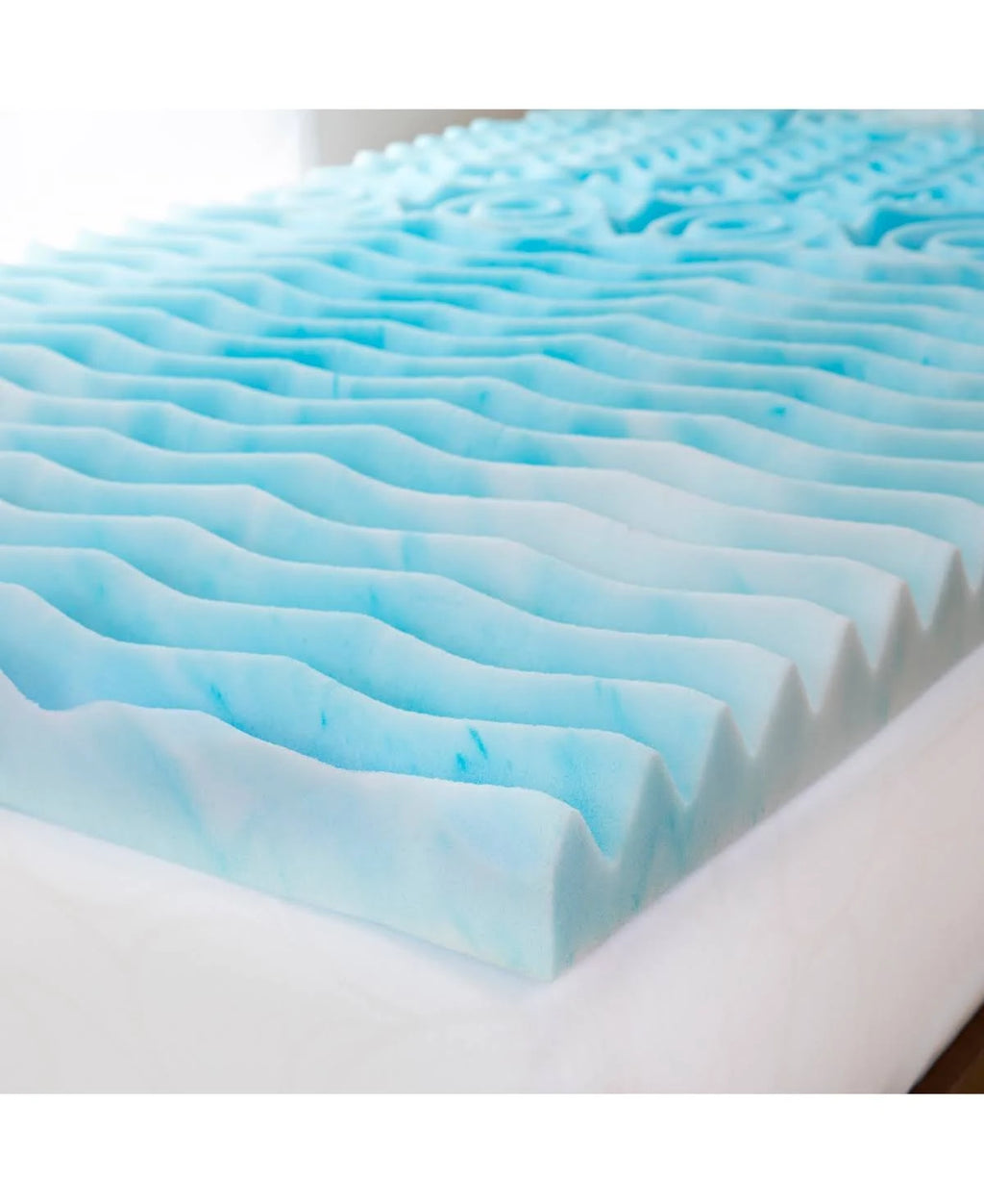 Twin XL 5-Zone Orthopedic Foam Mattress Topper Blue Y173286