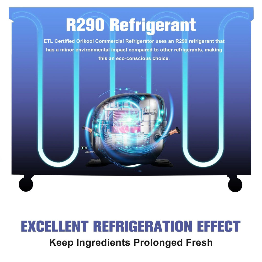 60" Commercial Stainless Steel Undercounter Work Top Refrigerator 18Cu.Ft F928