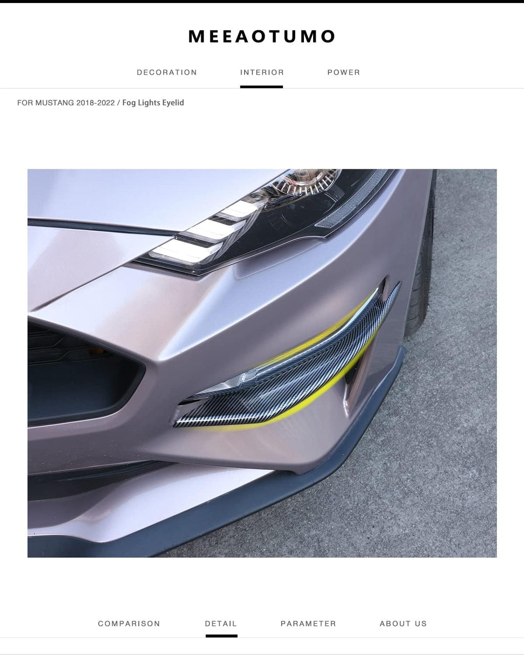 Carbon Fiber Front Bumper Winglets Fog Light Vent Canard Strip Trim Exterior Trim Accessories Pack of 2 R935465