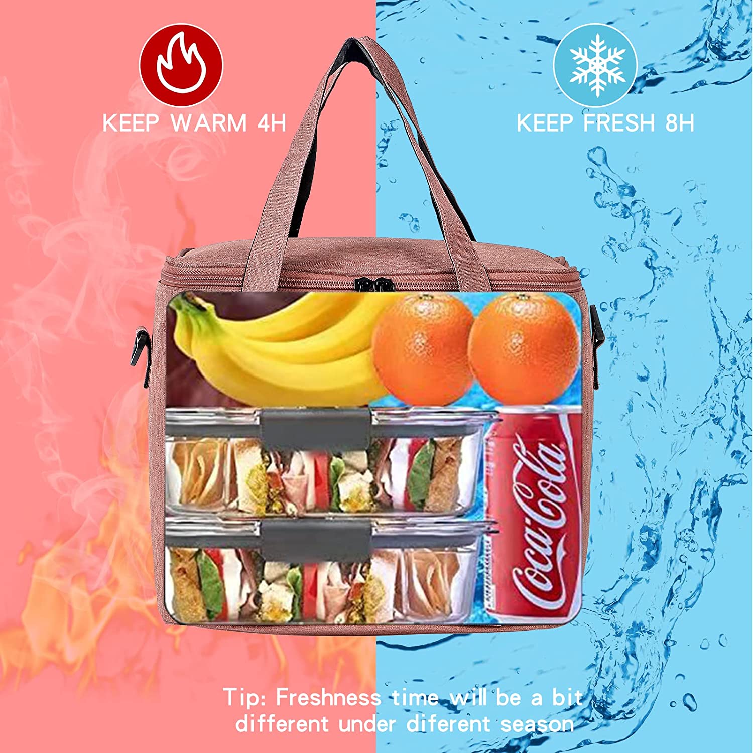 Insulated Lunch Tote with Water Bottle Holder J6207