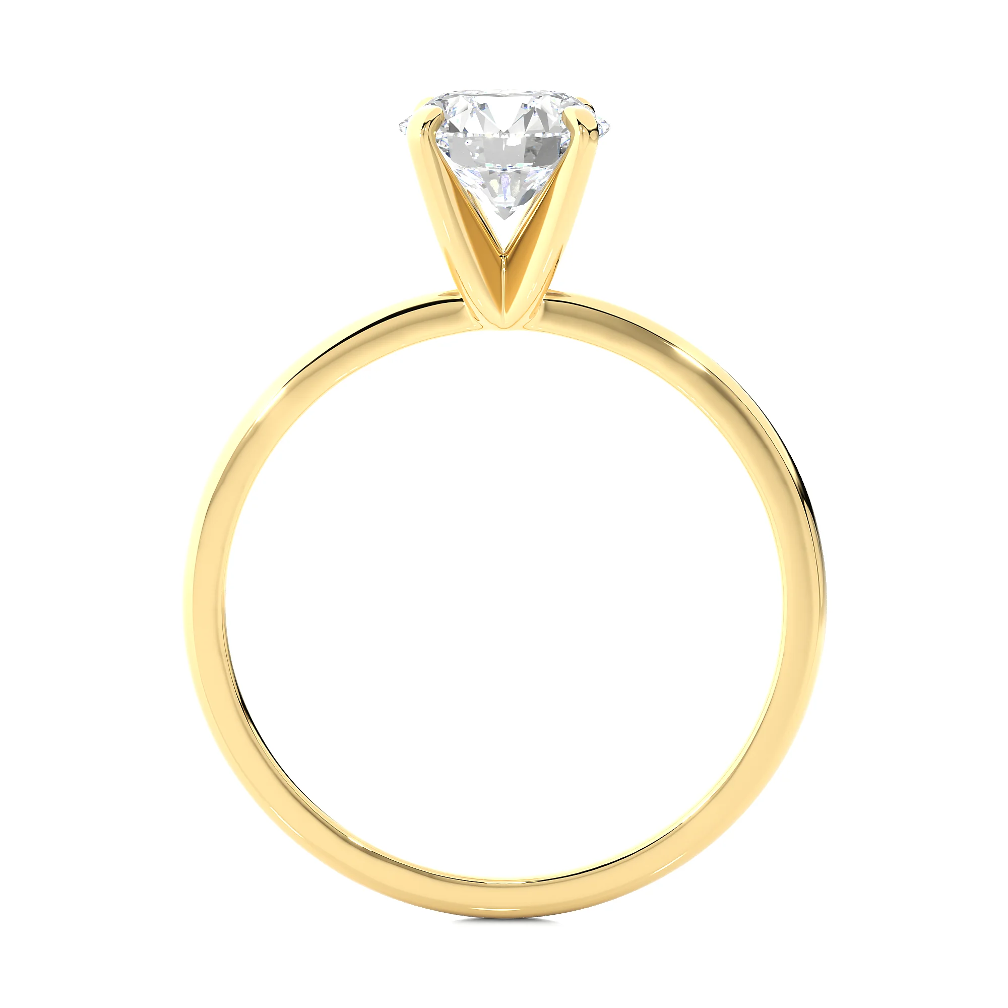 Classic Solitaire Engagement Ring in 14k Yellow Gold T272