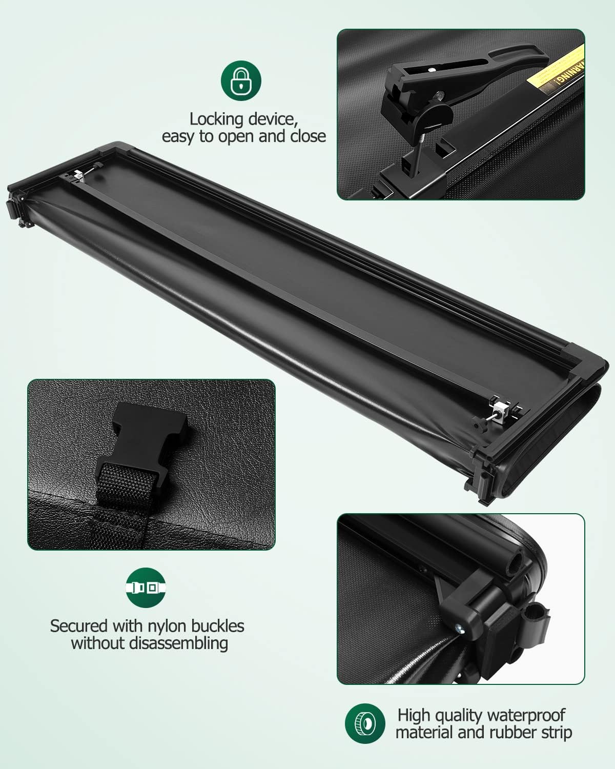 Truck Bed Cover Kit Soft Tri-Fold Tonneau Cover G39886