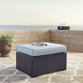 White/Brown Wicker Ottoman G367