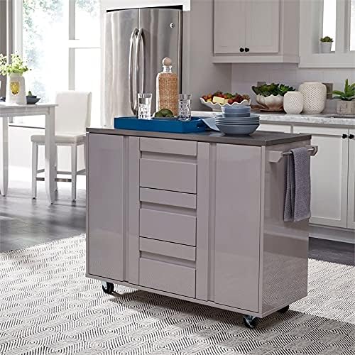Gray Wood Kitchen Cart F85668