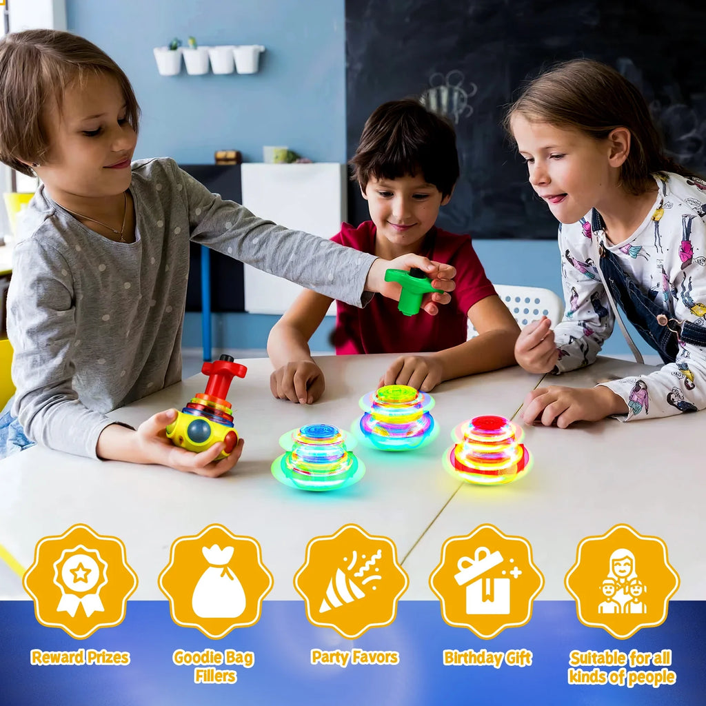 4 Pcs Electric Rotate Gyro Toys with Lights and Music Y2829