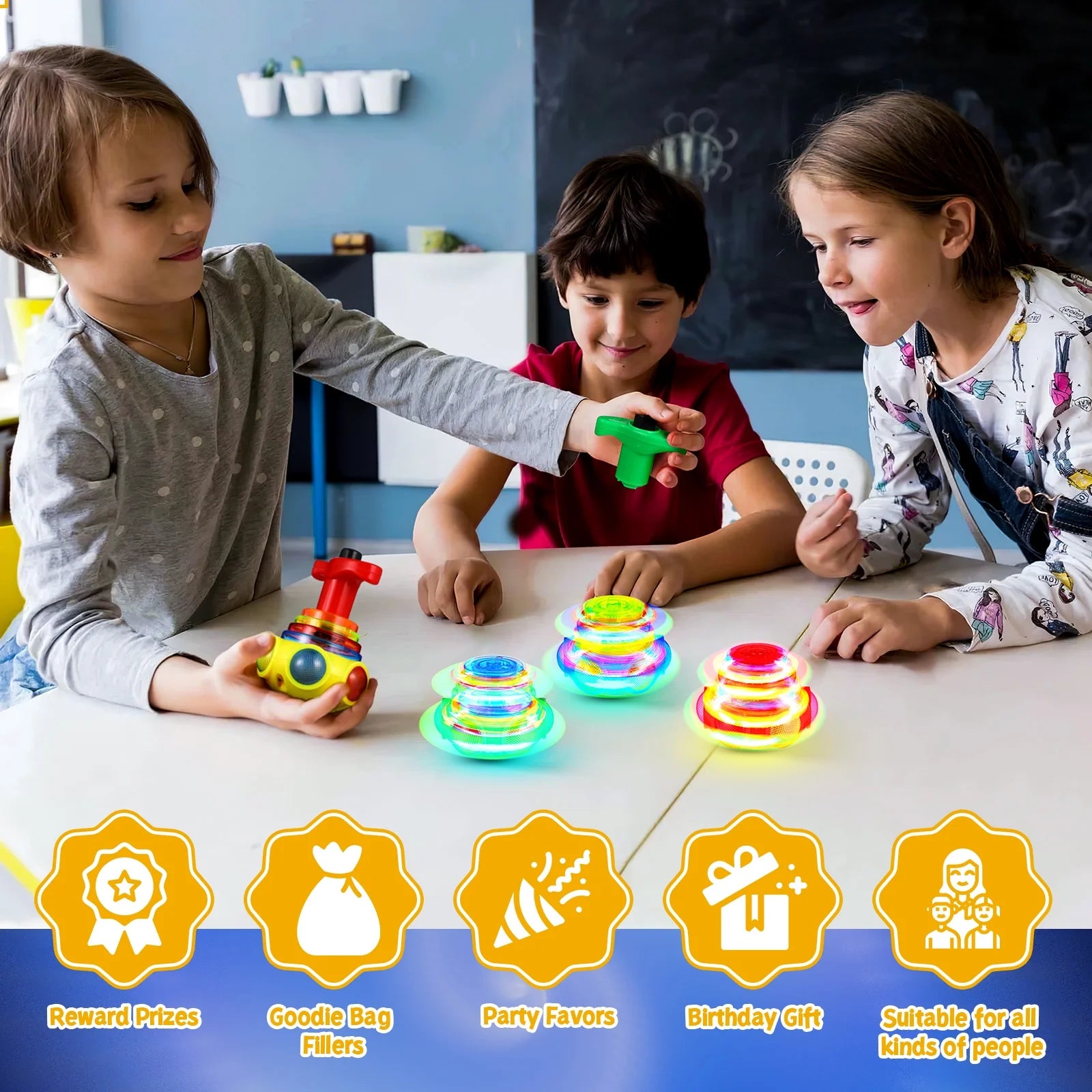 4 Pcs Electric Rotate Gyro Toys with Lights and Music Y2829