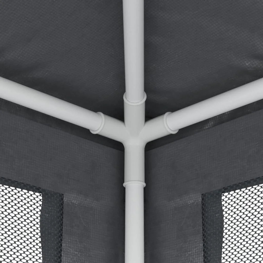 Party Tent with 6 Mesh Sidewalls Anthracite 19.7'x13.1' HDPE S545265