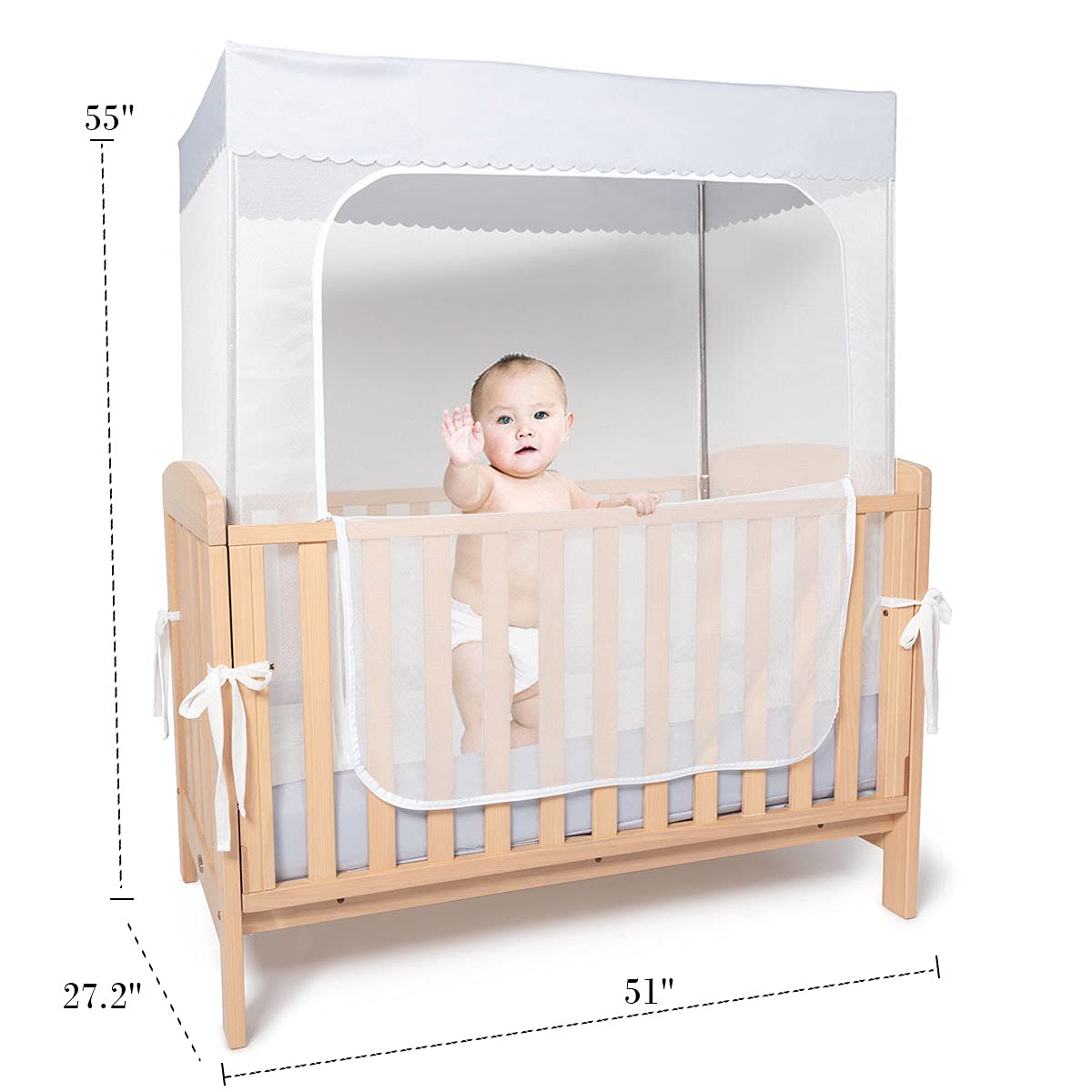 Pink See Through Mesh Crib Tent G992