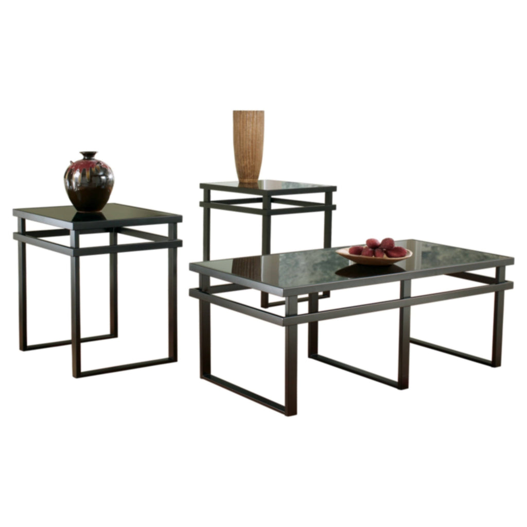 3-Piece Black Occasional Table Set E440