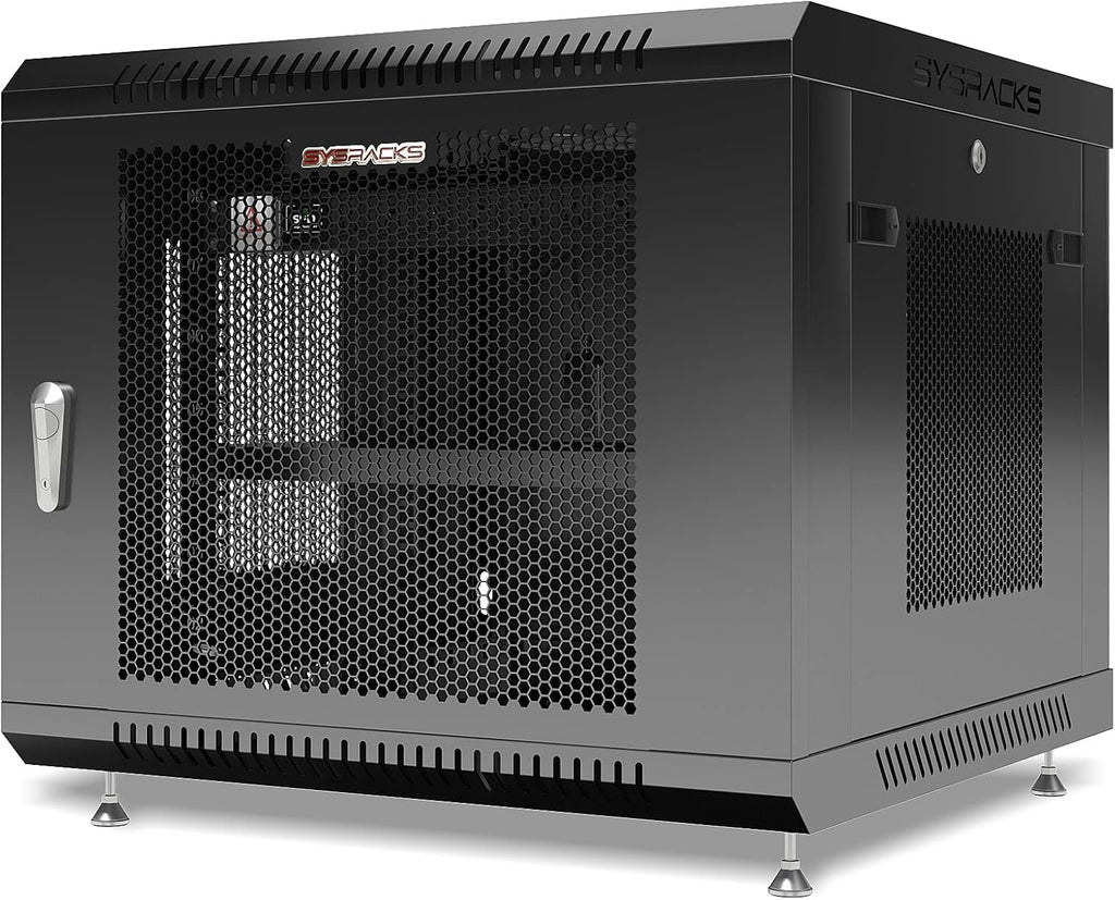 Locking Wall Mount Server Rack Cabinet 9U with Casters and Shelf D791
