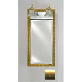 Brushed Satin Gold Recessed Single Door Cabinet with Traditional Lights U8325