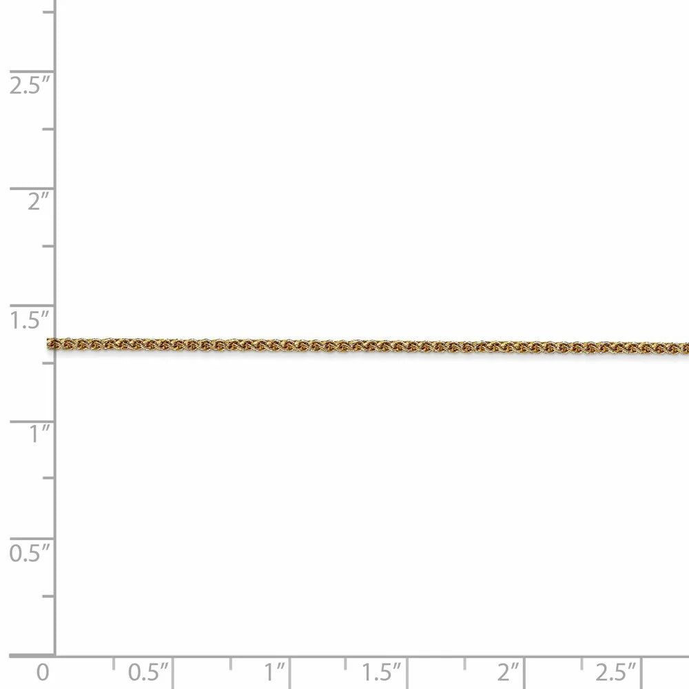 14kt Yellow Gold 1.2mm Diamond Cut Spiga Chain 20 inch Lobster Clasp B790