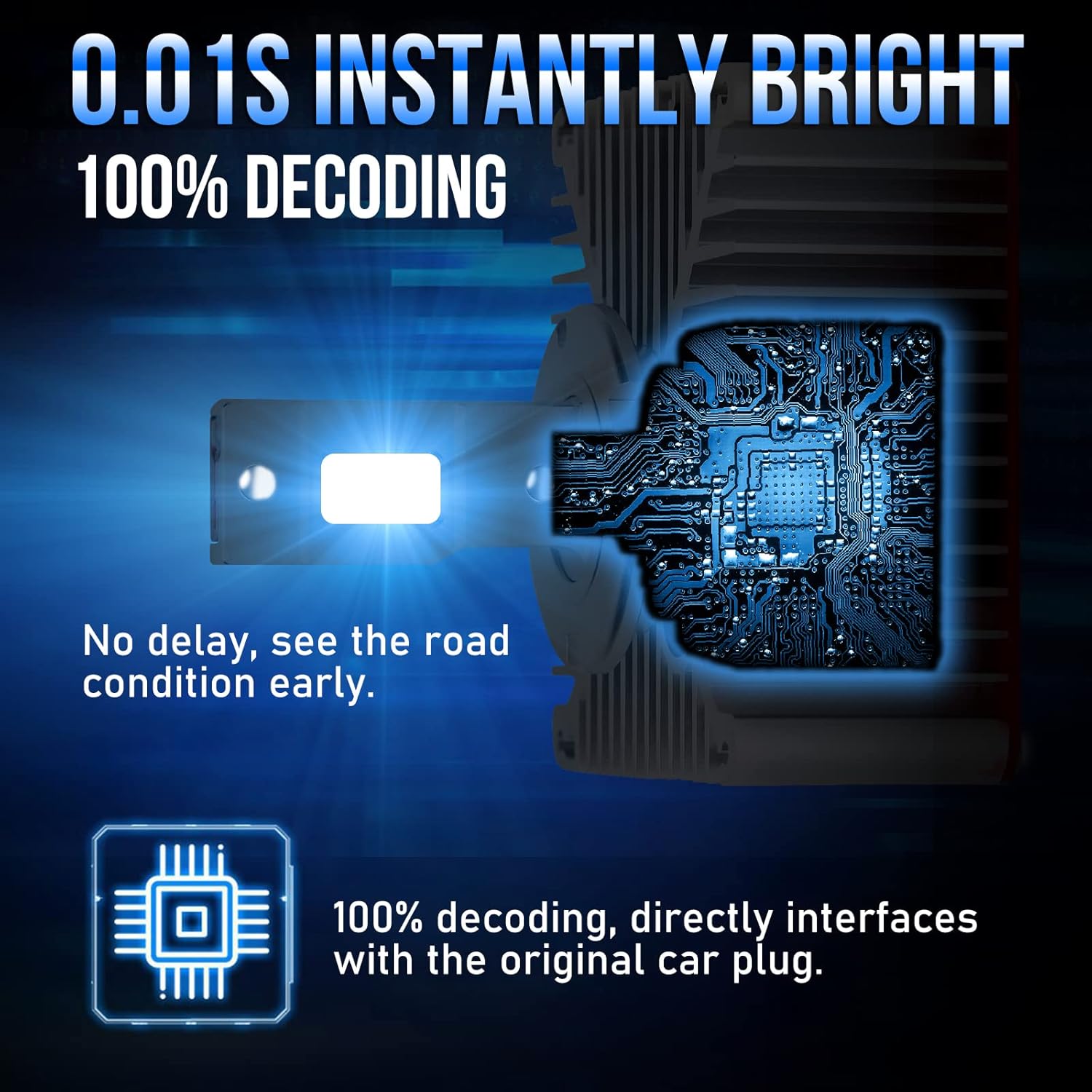 D5S LED Headlight Bulb Conversion Kit, 8600LM 6000K 70W, Pack of 2 U73097