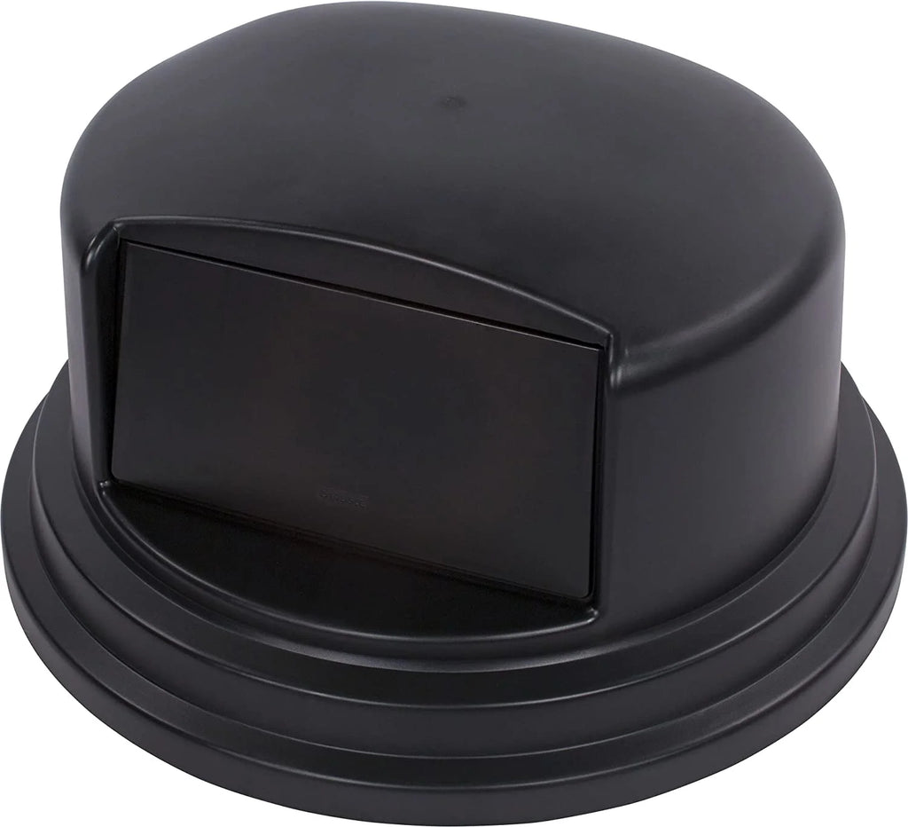 Black Round Trash Can Dome Lid with Hinged Door Q65420