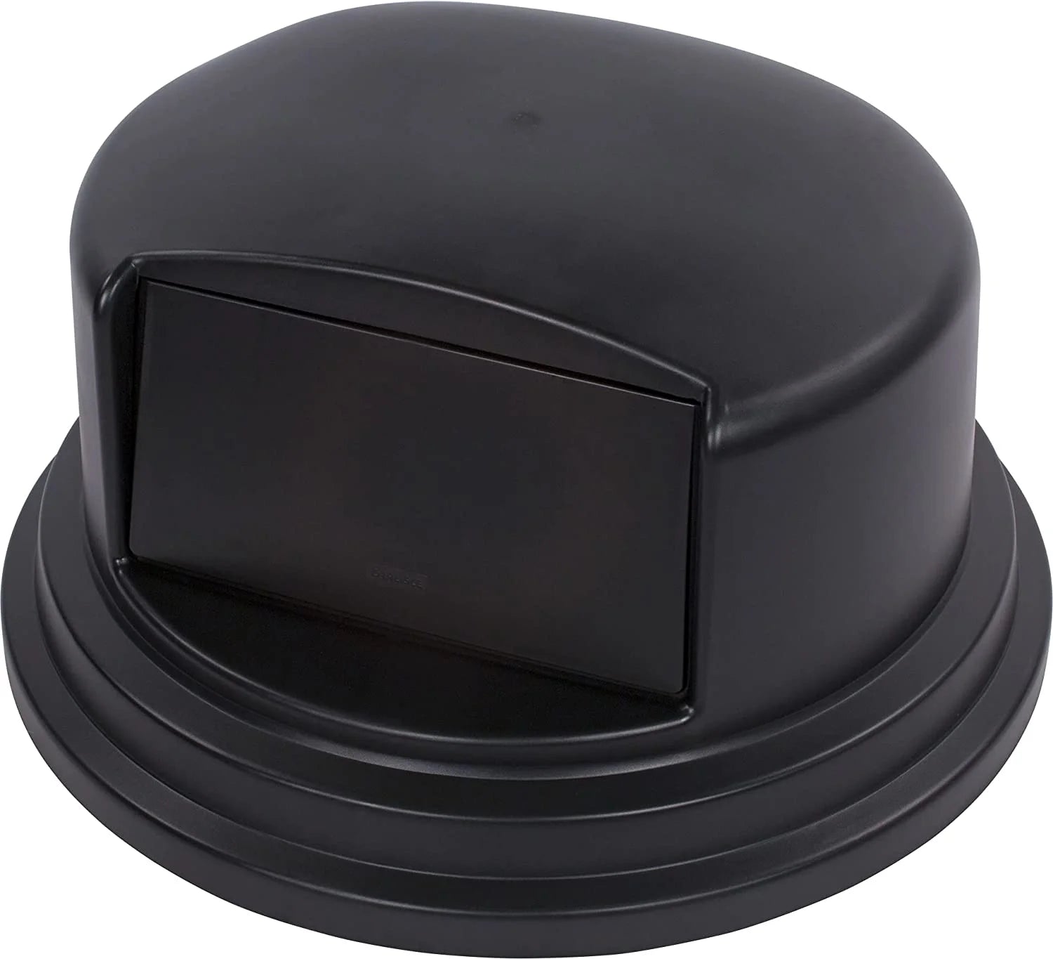 Black Round Trash Can Dome Lid with Hinged Door Q65420