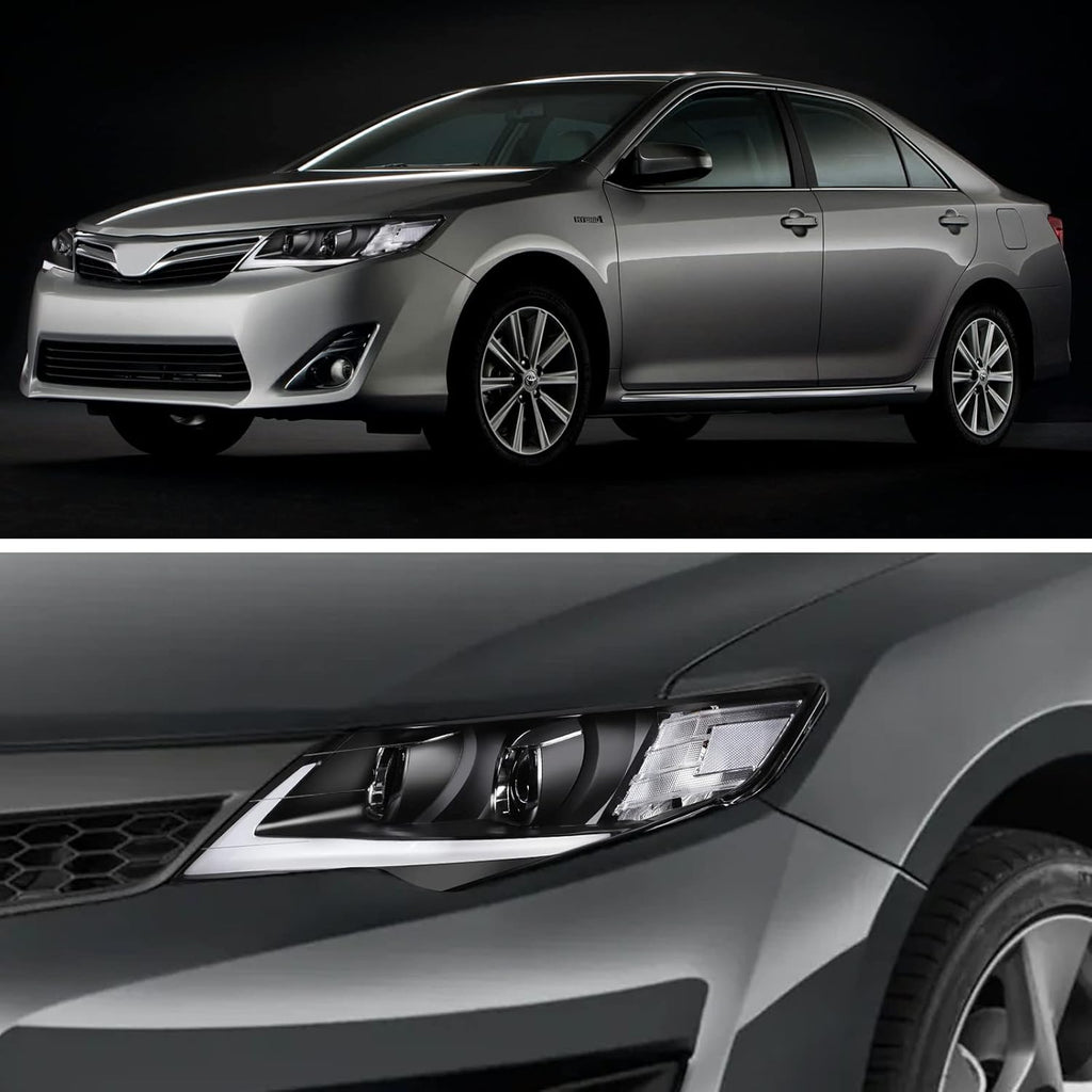Black Housing Clear Lens Headlight Assembly for Toyota Camry 2012-2014 O78568
