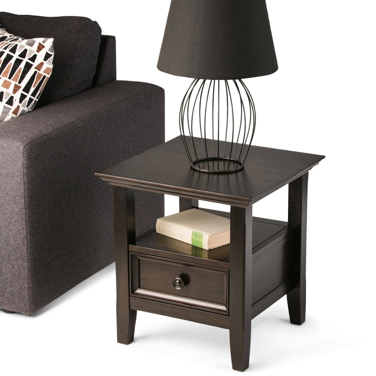Pine Wood End Table, Hickory Brown V78468