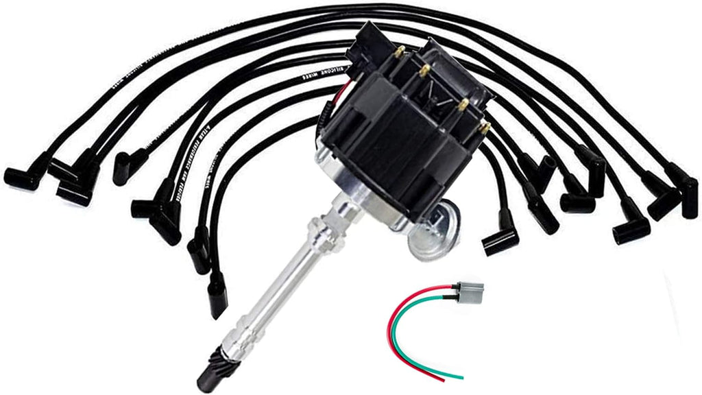 HEI Distributor Complete Kit with Spark Plug Wires and Pigtail Harness W8934
