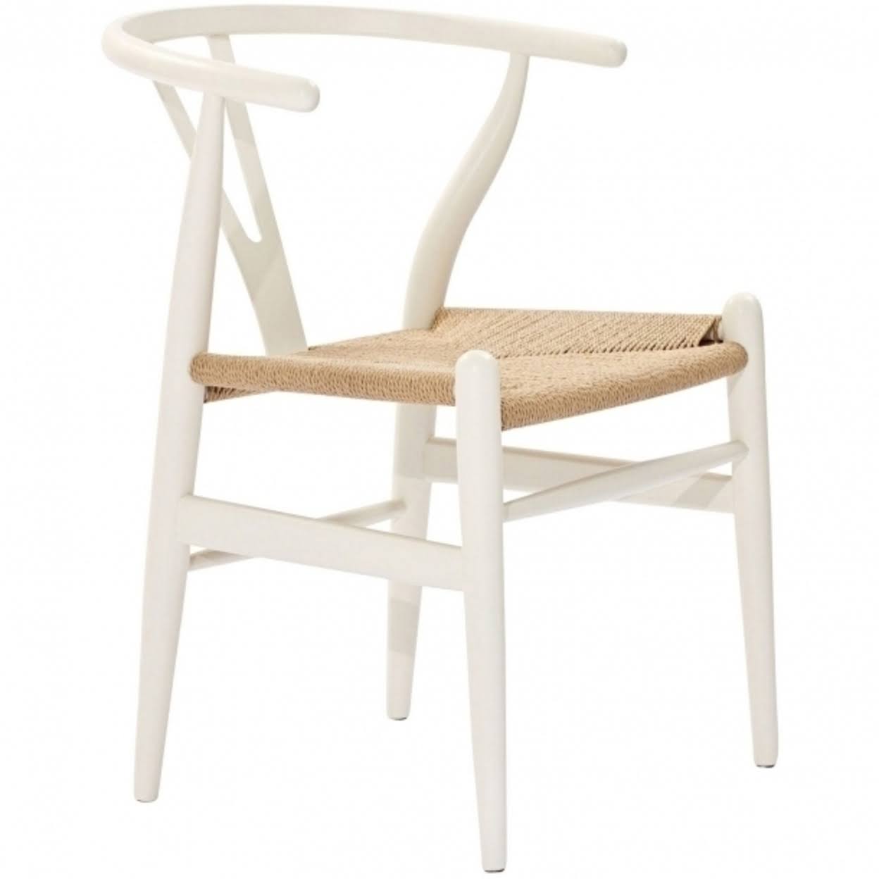 White Natural Wishbone Y Chair J761
