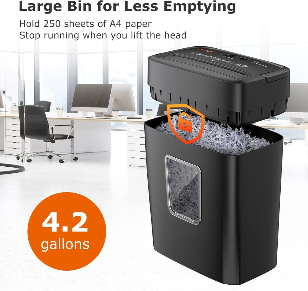 8-Sheet Crosscut Paper Shredder with 4.2 Gallon Wastebasket, Pack of 2 M59755