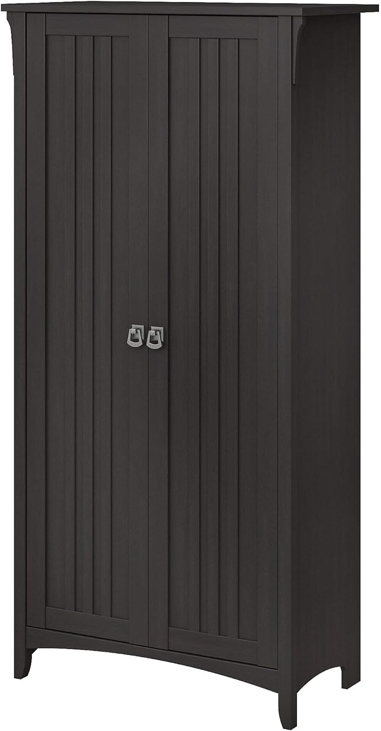 Tall Storage Cabinet with Doors in Cape Cod Gray V55666