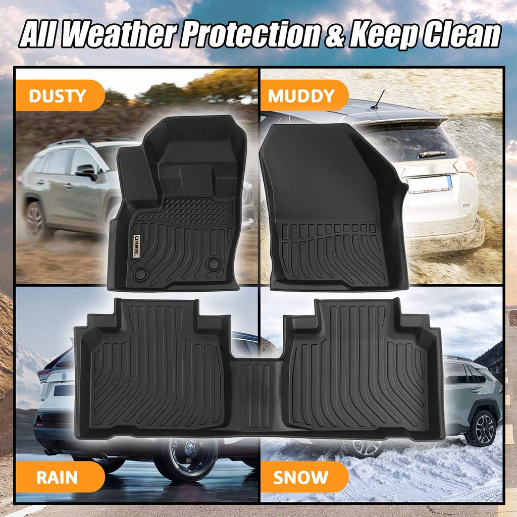 Black Floor Mats Liners for Ford Edge Front Rear Car Carpet A690759