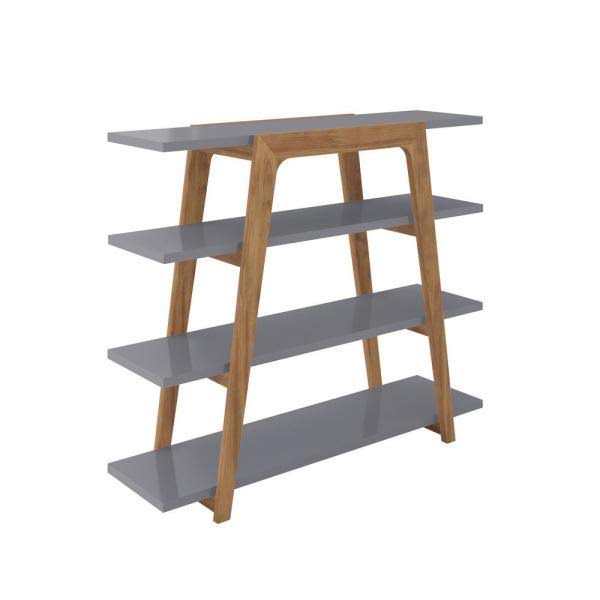 Watkins Grey Geometric 4-Shelf Ladder Bookcase F937326