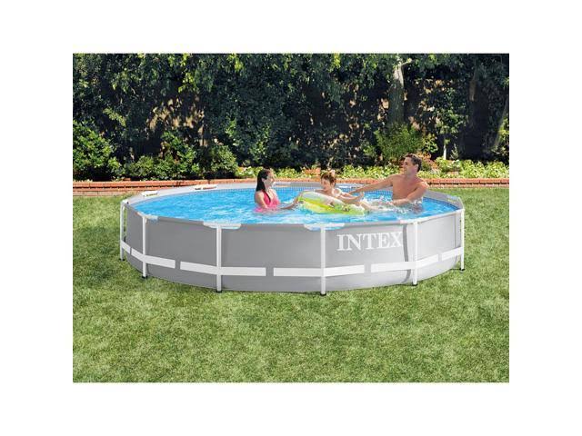 12ft x 30in Prism Frame Above Ground Pool with Solar Cover Tarp Blue V227048