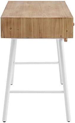 White Wood and Metal Three Drawer Desk L432840