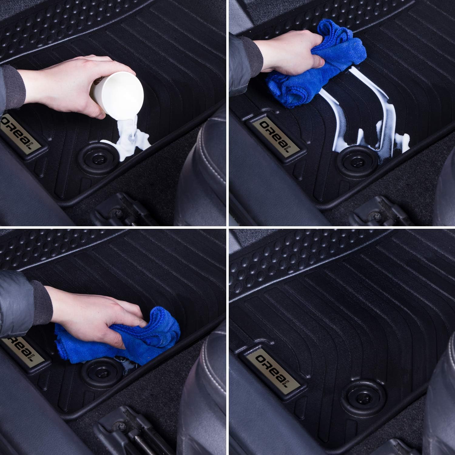 Black Floor Mats Liners for Ford Edge Front Rear Car Carpet A690759
