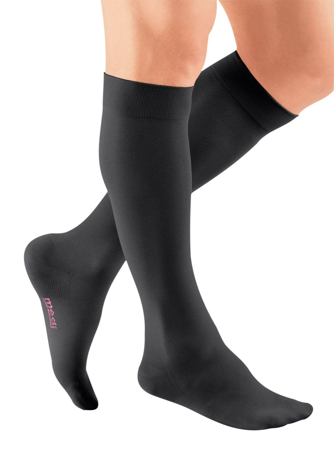 Beige Calf High Closed Toe Compression Stocking M157