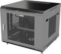 Locking Wall Mount Server Rack Cabinet 9U with Casters and Shelf D791
