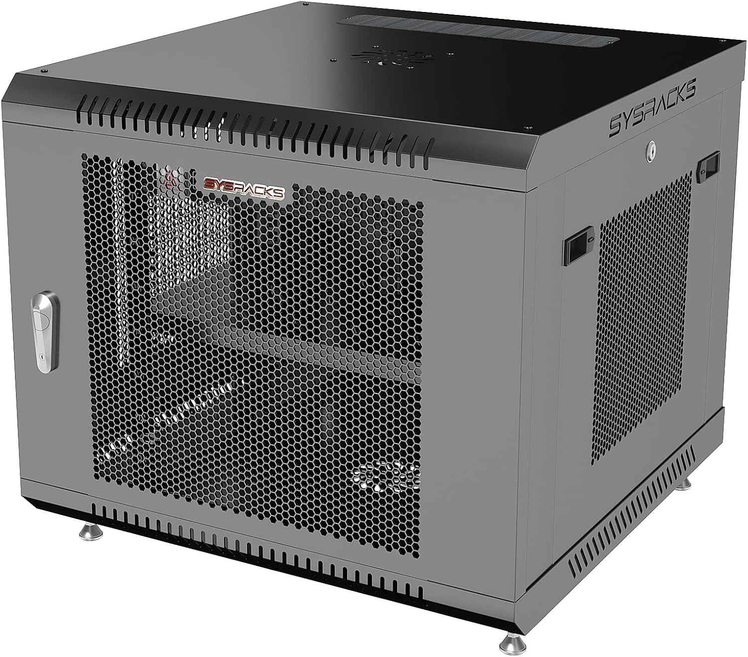 Locking Wall Mount Server Rack Cabinet 9U with Casters and Shelf D791