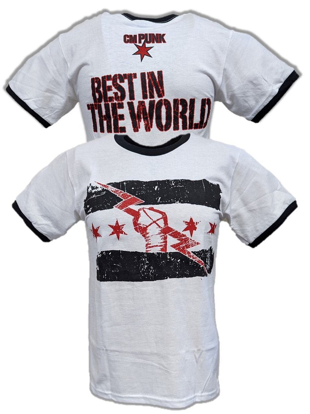 White Ringer T-shirt 4XL V841