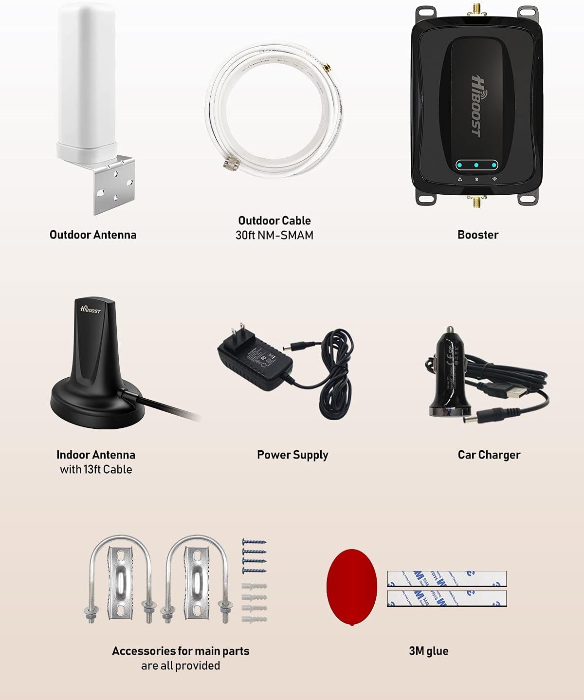 Cell Signal Booster with Omni-Directional Roof Antenna A7741