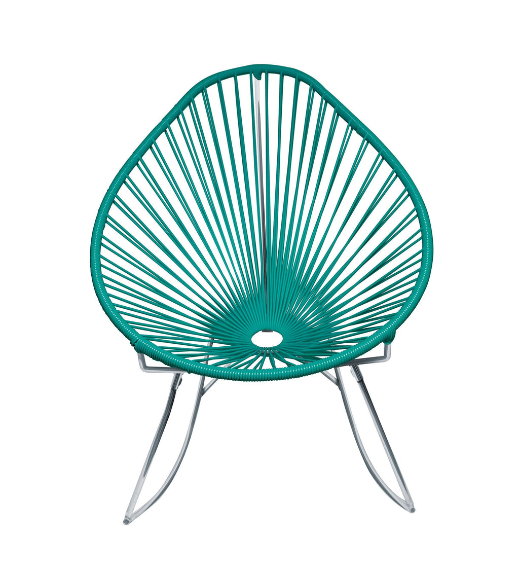 Chrome/Turquoise Rocker Chair I472